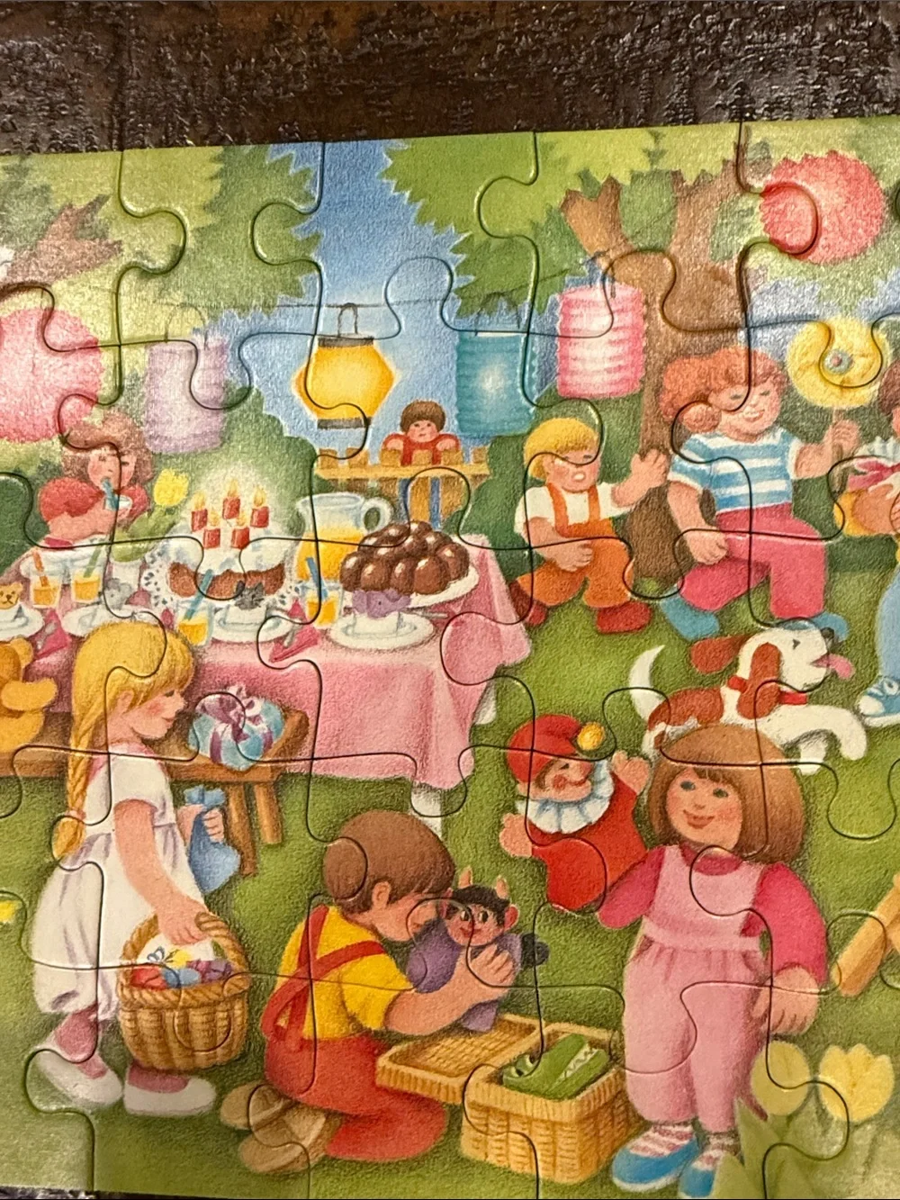 Ravensburger Vintage 1980s Colorful Childrens Picnic Puzzle with Balloons